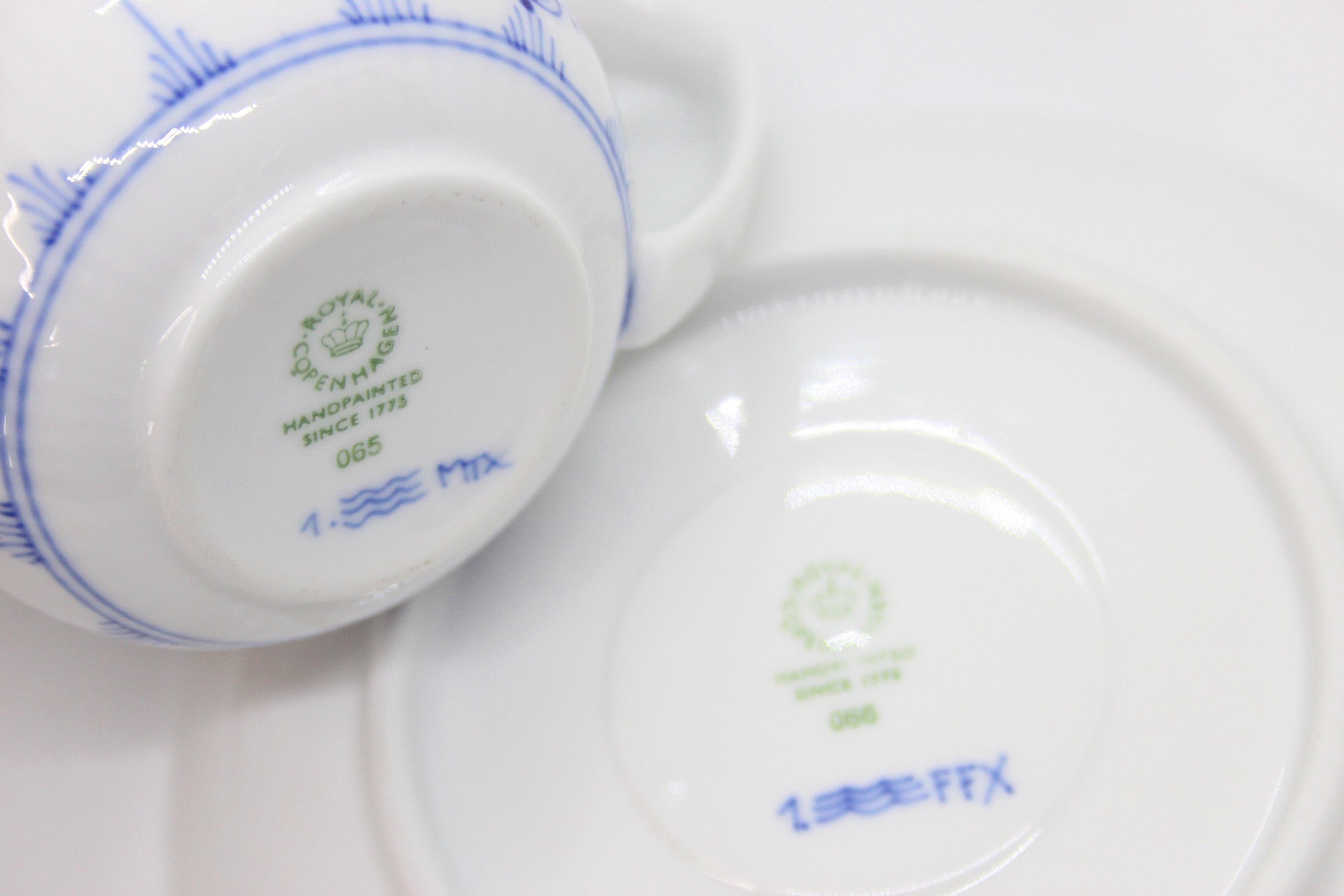 ROYAL COPENHAGEN(ロイヤルコペンハーゲン) ブルーフルーテッド プレイン カップ&ソーサー 1016756 2客セット ペア - 安心保証・業界最安値の販売 福助